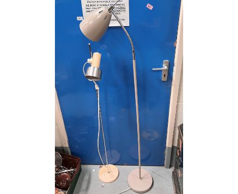 A vintage rise and fall standard lamp and another 