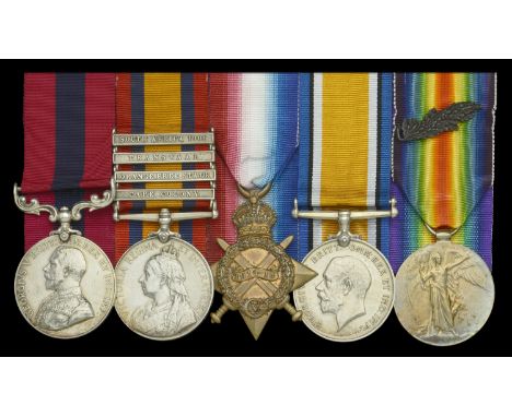 A scarce Great War ‘Salonika’ D.C.M. group of five awarded to Private E. S. D. Moore, Nottinghamshire Yeomanry, for his galla