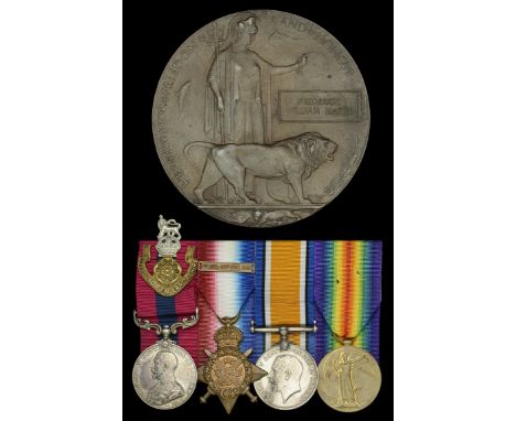 A Great War ‘Givenchy/Cuinchy’ December 1914-January 1915 operations D.C.M. group of four awarded to Sergeant F. W. Marsh, 1s