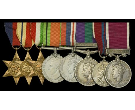 Eight: Gunner J. C. Harrison, Royal Artillery  1939-45 Star; Africa Star; Italy Star; Defence and War Medals 1939-45; General