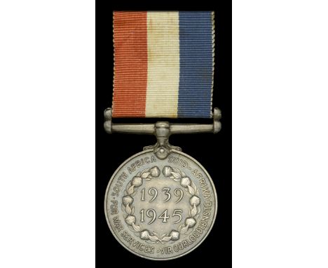 South Africa Medal for War Service, with City of Durban Civilian Protective Services Certificate named to ‘Althea F. Christia