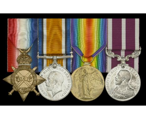 Four: A Great War ‘Minelaying’ M.S.M. group of four awarded to Chief Engine Room Artificer First Class J. E. A. Harding, Roya