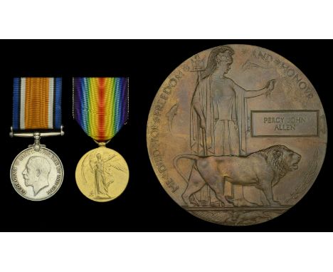 Pair: Private P. J. Allen, Royal Berkshire Regiment, late Oxfordshire and Buckinghamshire Light Infantry, who was killed in a