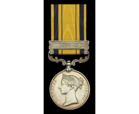 South Africa 1877-79, 1 clasp, 1877-8 (T. Hunter. A.B. H.M.S. “Active.”) good very fine and scarce  £800-£1,000  ---  Only 13
