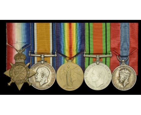 Five: Warrant Officer Class II A. A. Thompson, Oxfordshire and Buckinghamshire Light Infantry  1914 Star (7671 L.Cpl (A. Cpl.