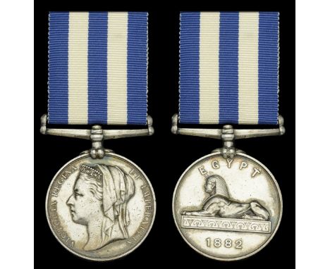 Egypt and Sudan 1882-89, dated reverse, no clasp (W. I. Geddes. Coxn. Cutter. H.M.S. Northumberland.) light pitting from star