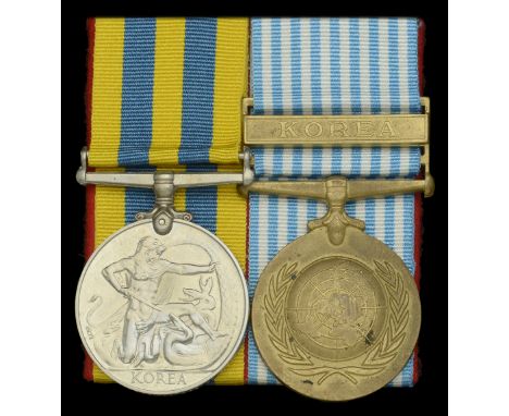 Pair: Private M. F. Minton, Gloucestershire Regiment  Korea 1950-53, 1st issue (22415934 Pte. M. Minton. Glosters.) first fou