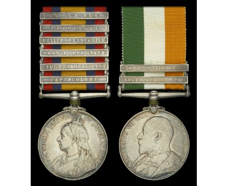 Pair: Sergeant D. Martin, Royal Field Artillery  Queen’s South Africa 1899-1902, 6 clasps, Cape Colony, Tugela Heights, Orang