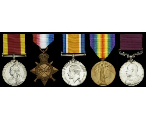 Five: Staff Sergeant A. Walters, Royal Field Artillery   China 1900, no clasp (R.A./87902 Sergt. A. Walters. 41st By. R.F.A.)