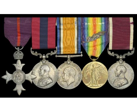 A scarce Great War ‘German East Africa’ O.B.E. and D.C.M. group of five awarded to Major F. W. Gardner, Royal Army Ordnance C