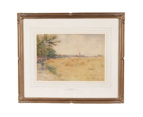 Thomas Swift Hutton(1865-1935)"Beverley Terrace and St. George's Church, Cullercoats",signed and dated 1895,watercolour,29 x 