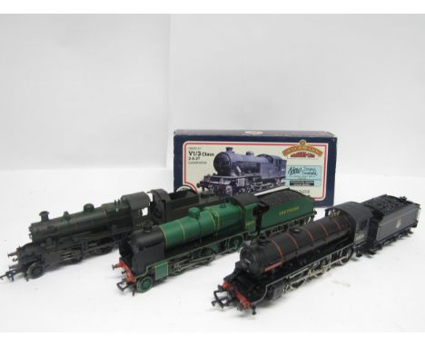 A boxed Bachmann Branch-Line 00 gauge model railway 31602 BR black 2-6-2 tank locomotive no.67664, together with three unboxe