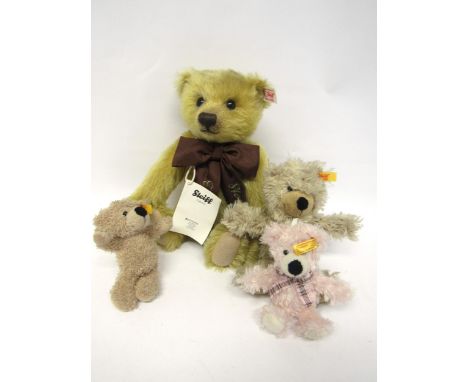 A Steiff blonde mohair 'QVC Year Bear 2013'  teddy bear #664335, with black plastic boot button eyes, stitched nose and mouth