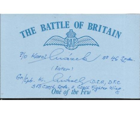 K Mrazek 43 and 46 sqn. Battle of Britain pilot. Good condition  