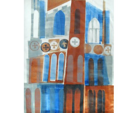 § Julia Ball (British, b. 1930) Architectural study signed lower left "Julia Ball '66" lithograph 57 x 46cm (22 x 18in)  