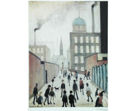 § Laurence Stephen Lowry, RA (British, 1887-1976) Mrs Swindell's Picture signed lower right in pencil "L S Lowry" and with FA