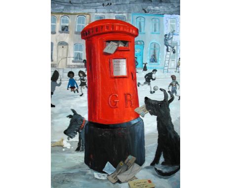 § Nick Holly (Welsh, b.1968) Posting the Mail signed lower left "Nick Holly" oil on canvas 100 x 70cm (39 x 27in) Other Notes