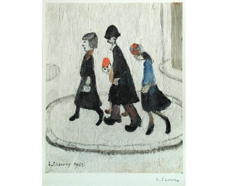 § Laurence Stephen Lowry, RA (British, 1887-1976) The Family signed lower right in pen "L S Lowry" and with FATG blind stamp 