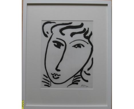 Henri Matisse, 'PORTRAIT' heliogravure, framed, mounted and glazed 33 x 25 cm, signed in the plate, printed by Draeger Freres