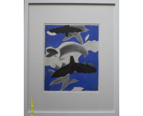 Georges Braque (1882-1963), 'OISEAU I' lithograph, printed by Mourlot of Paris 1955, framed, mounted and glazed 30 x 24 cm 