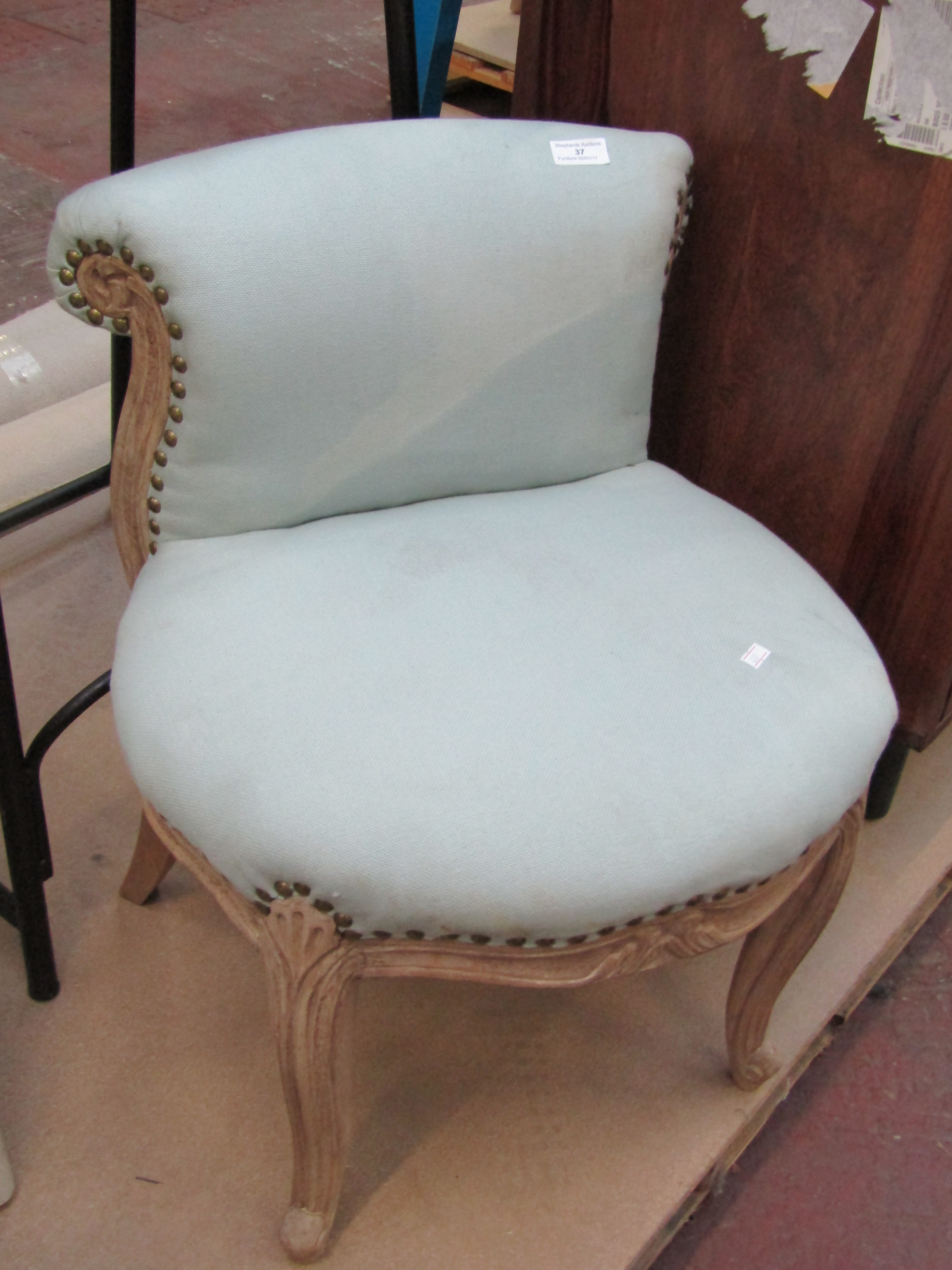 **No VAT** Swoon Edition Rouen duck egg blue stool. RRP £199 at https