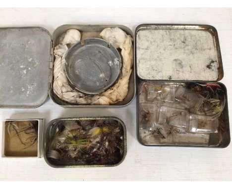 A collection of vintage trout fishing flies, hand made, mid 20th Century