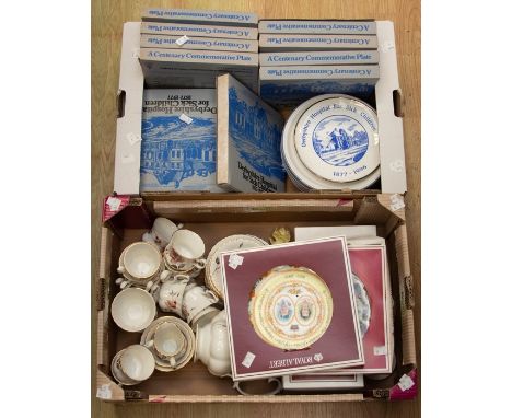 A collection of commemorative plates in boxes, Derbyshire hospital for sick Children, Royal Alberts boxed plates and Royal Al