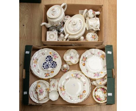 A collection of Royal Crown Derby - Derby Posies - to include teapot, coffee pot, napkin rings, salt &amp; pepper pots, vario