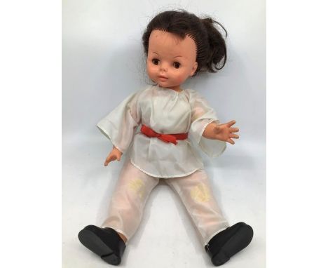 Doll collection to include Palitoy 18” Doll, Barbie Doll, assorted shoes, costume dolls, Pelham Cowgirl Puppet, four puppet h