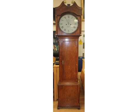 A George III oak longcase clock, by Rea and Co, Walton-Upon-Trent, circa 1784, having a white dial and black Roman numerals