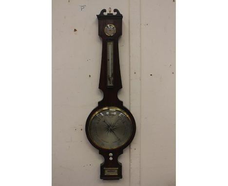 A Bywater Dawson &amp; Co. Liverpool barometer and thermometer, in rosewood veneer, with a spirit level to base