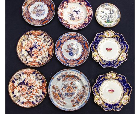 A collection of 19th and 20th Century plates to include:1. Pair of Royal Crown Derby 383 Imari lunch plates2. Pair of Spode s