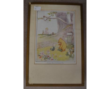 A set of six Winnie-the-Pooh framed book plates (6)