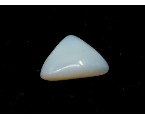 A triangular cut cabochon white Opal, 3.84 x 9.33 x 11.21, as per IDT Certificate no: 01155052