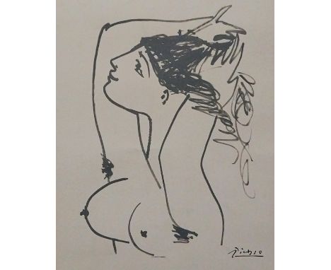 Pablo Picasso (1881-1973), a signed lithograph on paper, female nude. Signed in plate. Framed and glazed. H.61 W.51cm