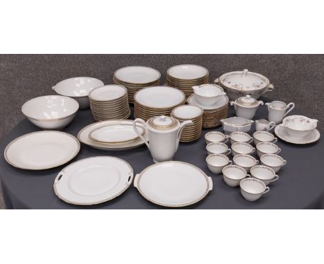 An extensive Limoges dinner service to include twelve dinner plates etc. Tea Pot H.19cm Vegetable Terrine W.34cm Serving bowl
