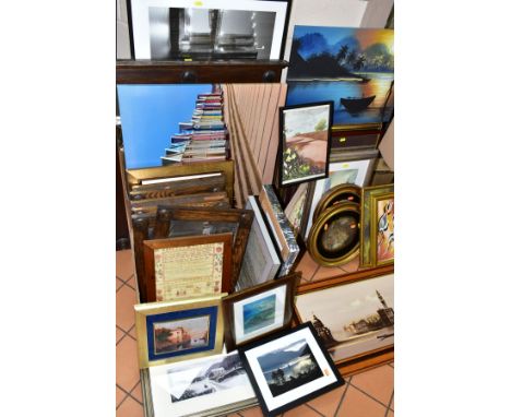 PAINTINGS AND PRINTS ETC, to include a modern Venetian watercolour, indistinctly signed, Aboriginal painting by Brian Fisher,