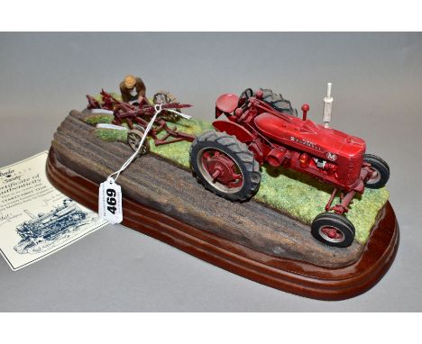 A BORDER FINE ARTS SCULPTURE 'Making Adjustments' (Farmall McCormick Model M), A2142 by Ray Ayres, on wooden plinth (Conditio