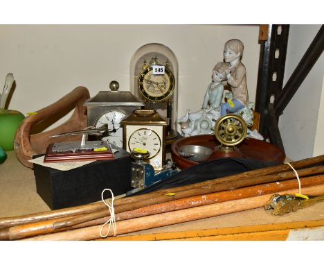 SUNDRY ITEMS, ETC, to include Shatz anniversary clock, quartz Rapport brass carriage clock, Seth Thomas quartz clock,. limite