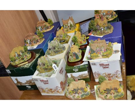 FOURTEEN LILLIPUT LANE SCUPLTURES FROM COLLECTORS CLUB/ANNIVERSARY SERIES, boxed and with deeds except where mentioned, compr
