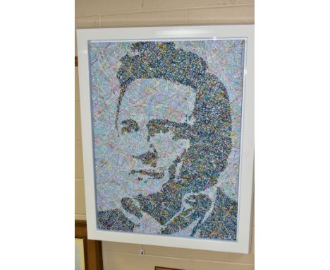 JIM DOWIE (BRITISH CONTEMPORARY) 'JOHNNY CASH II' a portrait of the country star, signed bottom left oil on canvas, approxima
