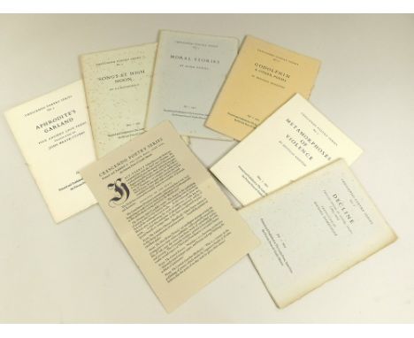 GUIDO MORRIS.Six Crescendo Poetry Series publications, published & printed by Guido Morris, 1951-52. Comprising No.2, 3, 4, 6