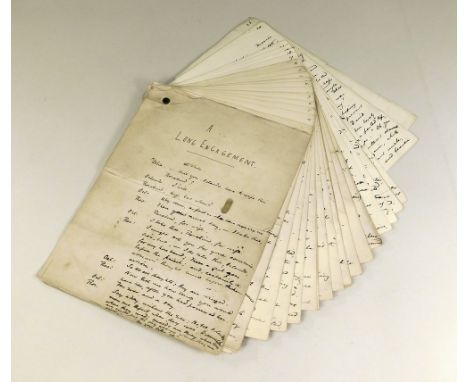 THOMAS COOPER GOTCH.A hand written manuscript by Thomas Cooper Gotch, 'A Long Engagement', set in an art school & concerns th
