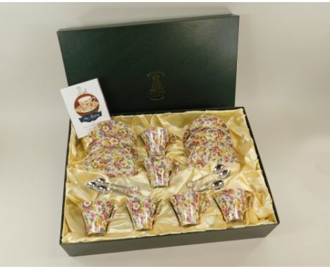 JAMES KENT DU BARRY.A Limited edition 'Du Barry' pattern, Chintz tea service by James Kent, in fully fitted box, to commemora