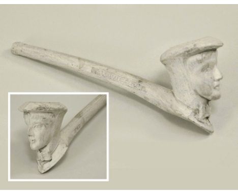 CLAY PIPE. An early 20th century clay pipe, the stem stamped 'Motering Girl' &amp; No.277.