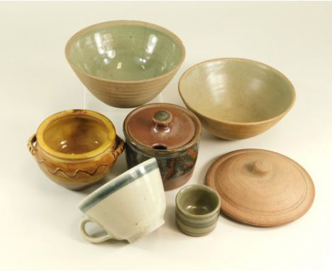 LEACH STANDARD WARE ETC.Five miscellaneous pieces of Leach Pottery (damage) together with a Winchcombe Sidney Tustin & a Much