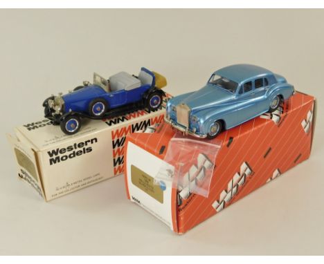 WM ROLLS-ROYCE MODELS.Two Western Models scale models:  a  1/43 1964 Silver Cloud II (no mascot) & a 1929 Silver Ghost. Mint 