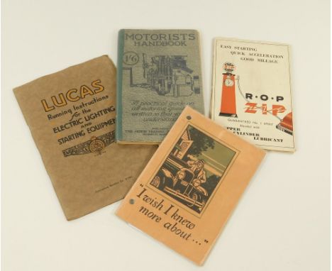 MOTORING PUBLICATIONS.Four items: 'Motorists Handbook', The Motor Training Institute, 5th edition; Lucas Booklet No. 219c  'R