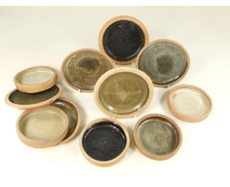 LEACH STANDARD WARE ETC. Leach Standard Ware: six tea plates &amp; five hors d'oeuvre dishes. Two of each chipped. Pottery ma