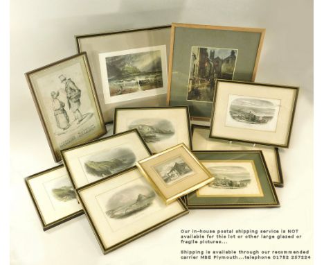 PRINTS. Eleven various prints including St. Michael's Mount after Birkett Foster &amp; the Dock Inn, Penzance after Stanhope 